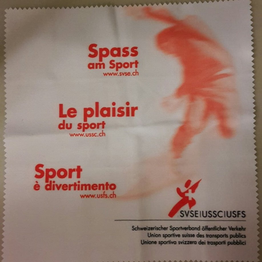 Brillenputztuch Schweizerischer Sportverband öffentlicher Verkehr SVSE.