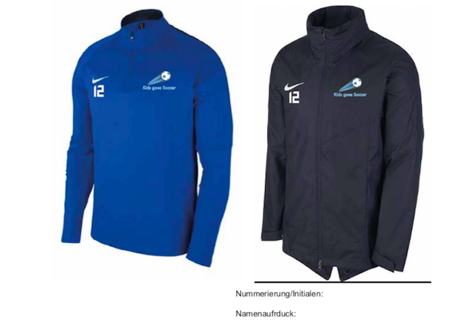 Trainingspullover und Regenjacke Kids go Soccer