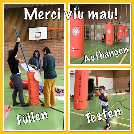 Die neuen Boxsäcke sind da und gefüllt!