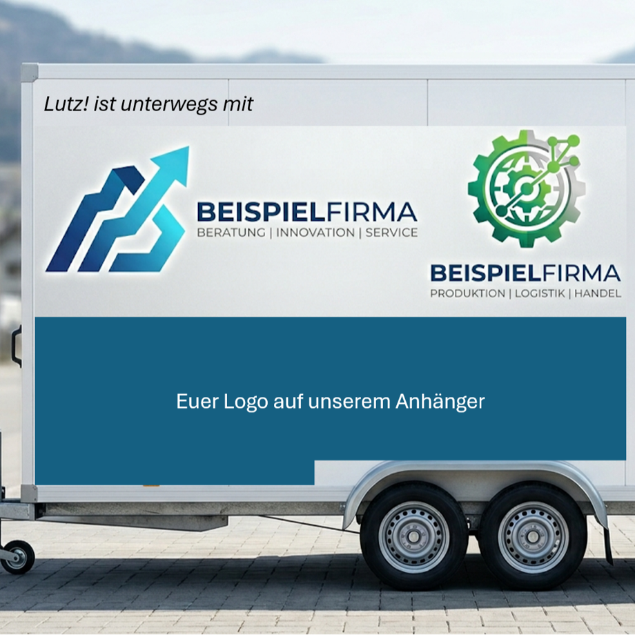 Deine Werbefläche auf der Rückwand des Anhängers im Format A0