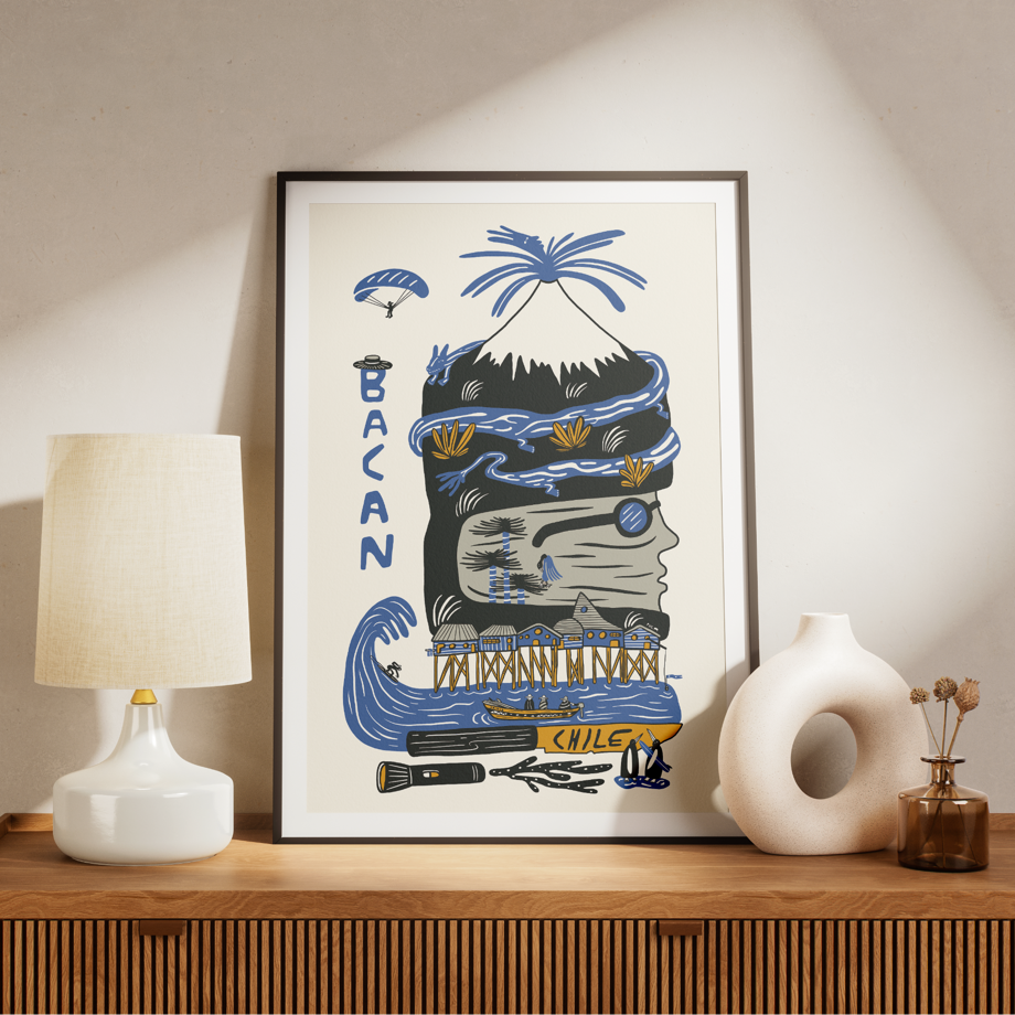 Wandbild (A3 Kunstdruck, Chile)