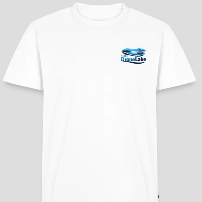 T-Shrit, weiss mit bedrucktem Logo: Verein Drone Lake