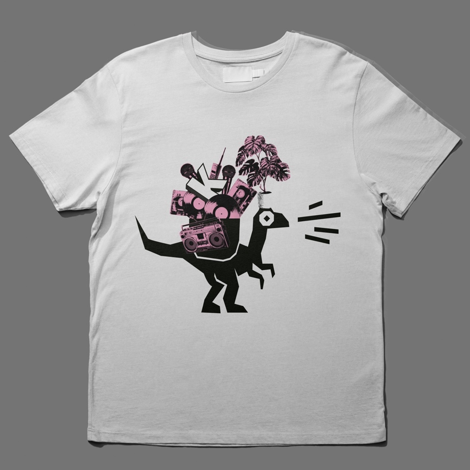 T-Shirt: Zügel-Dino (weiss)