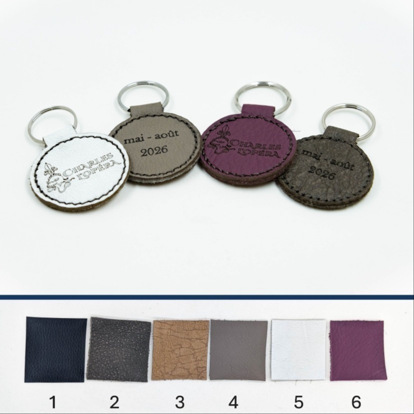 Porte-clé en cuir pyrogravé fait main