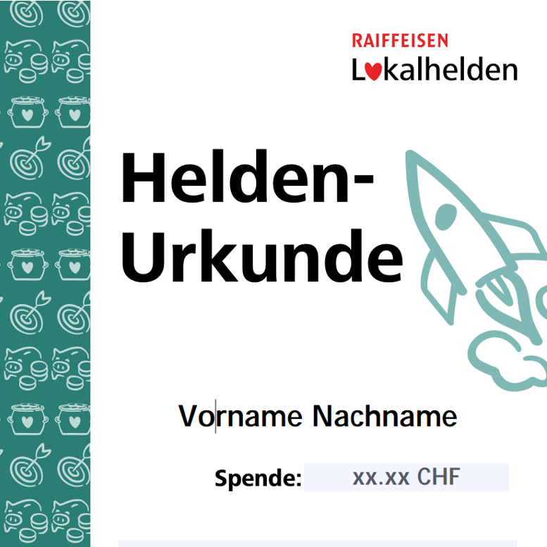 Heldenurkunde als Dankeschön