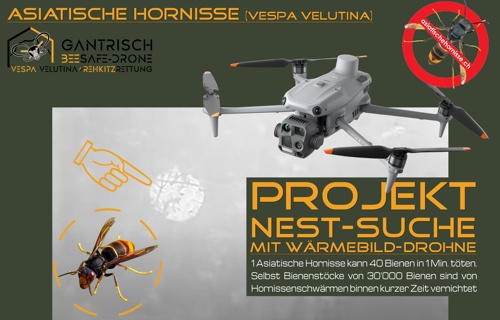 Drohne für Nestsuche Asiatischer Hornissen & Rehkitzrettung