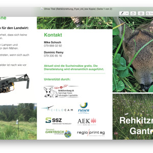 Logo auf Flyer Rehkitzrettung Gantrisch 2020