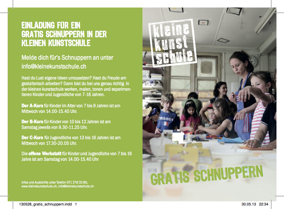 Schnuppern in der kleinen kunstschule