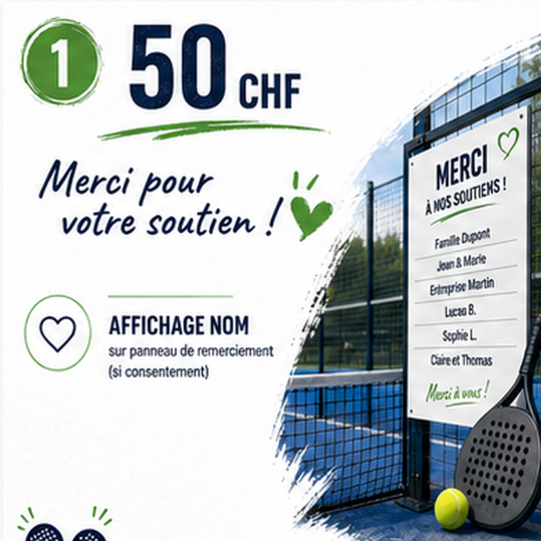 Affichage nom sur panneau de remerciement (si consentement)