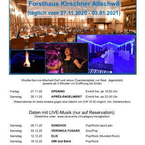 LIVE-Konzert mit Fondue und sämtlichen Getränken am Winterzauber 2020