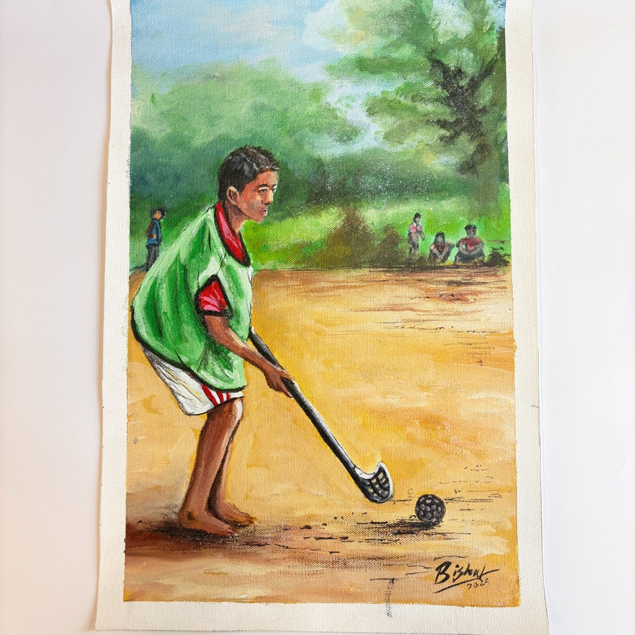 Selbstgemaltes Bild von Bishal aus Nepal