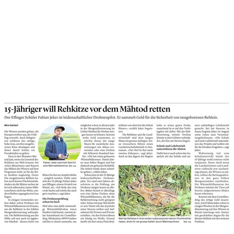 Ein Zeitungsartikel über mein Projekt!