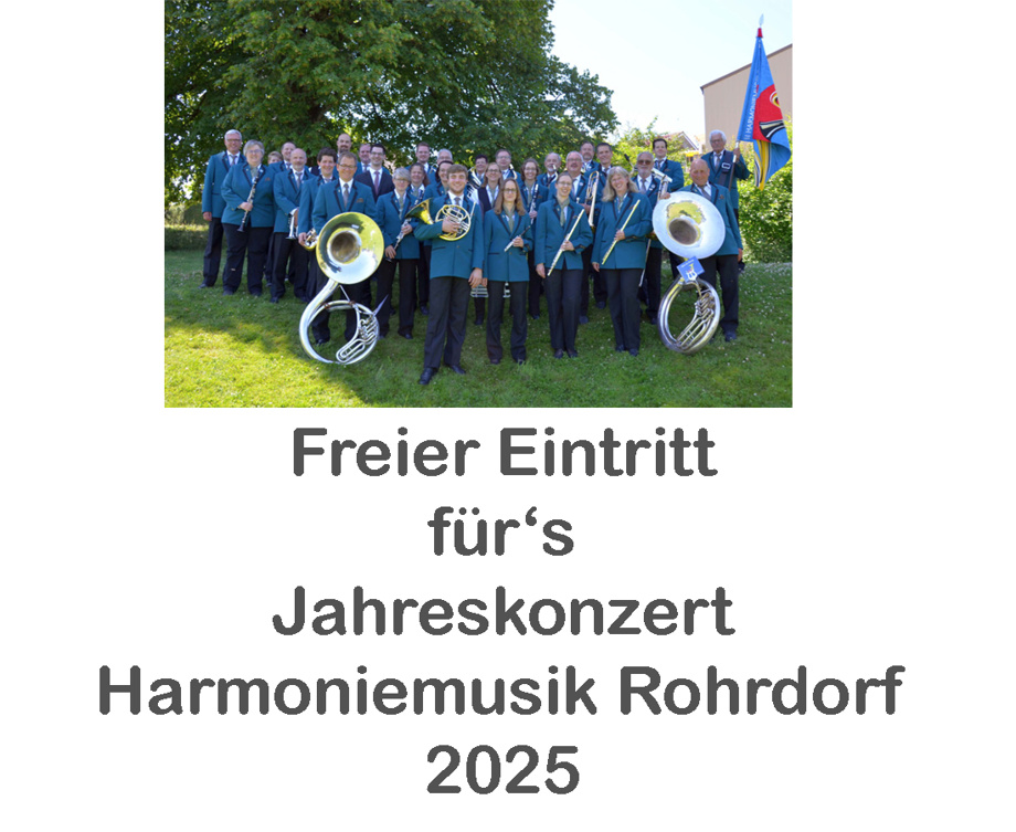 Eintritt für Jahreskonzert 2025 Harmoniemusik Rohrdorf