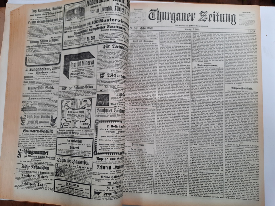 Historische Zeitungsbünde der Thurgauer Zeitung