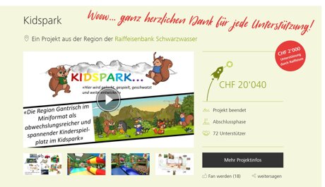 Kidspark geht weiter... Danke!