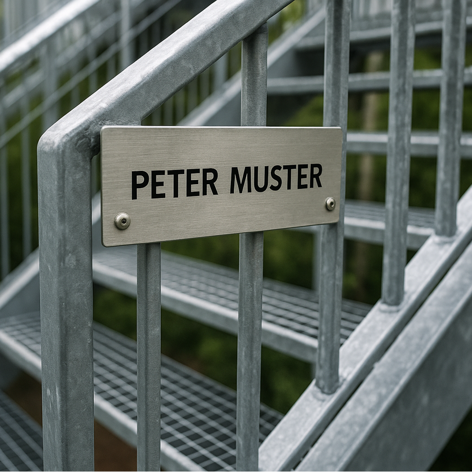 Namenstäfeli Treppenstufe