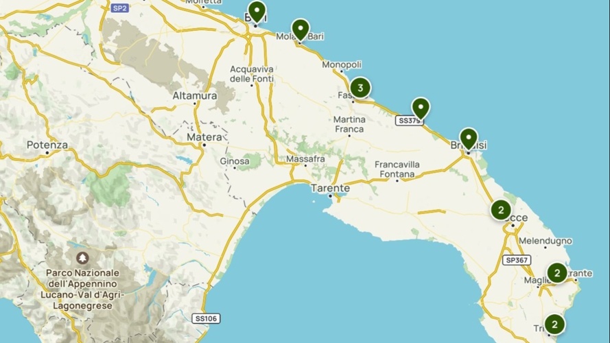 Bari - Santa Maria di Leuca à pieds