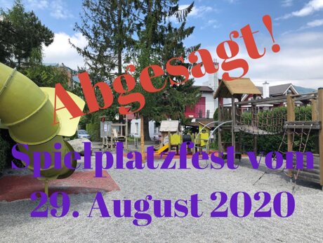 Spielplatzfest abgesagt!
