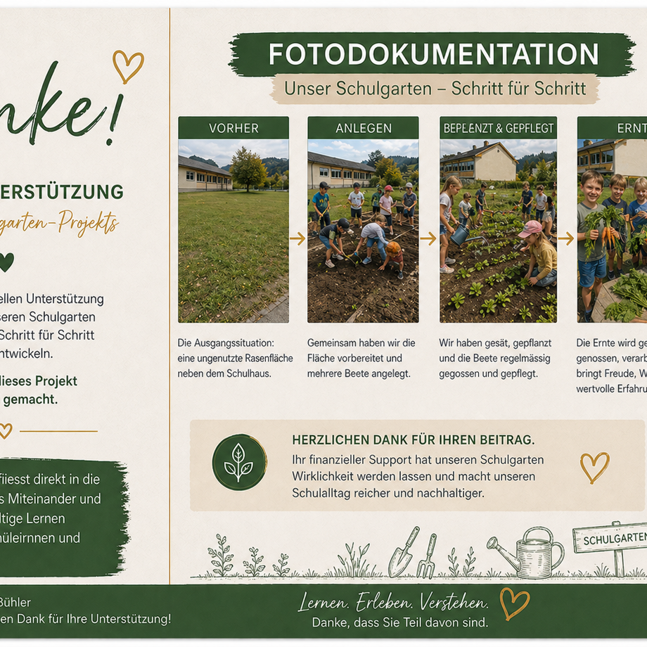 Dankeskarte mit Fotodokumentation