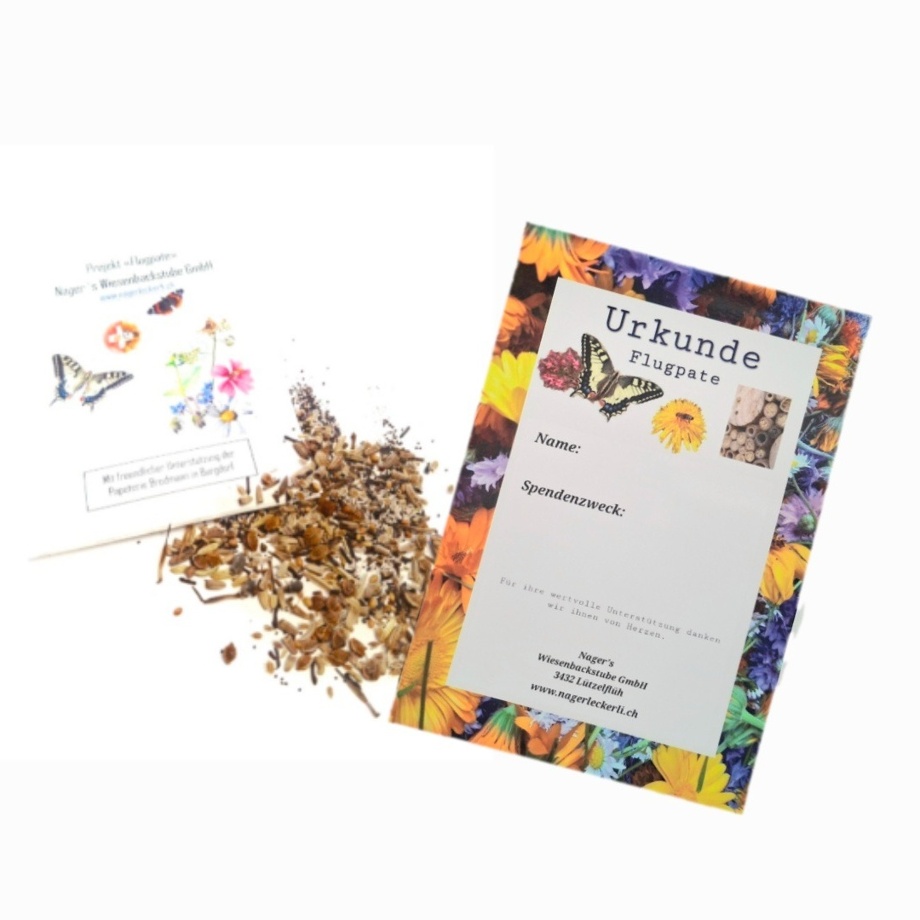 Urkunde und Schmetterlings-Wildblumensamen