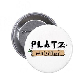 Buttons mit dem PLATZ-Logo &amp; Stickers