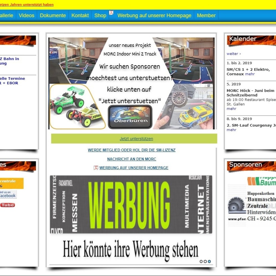 Werbung auf unserer Homepage