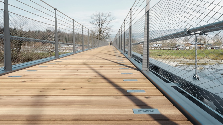 Reusssteg zwischen Künten und Fi-Gö