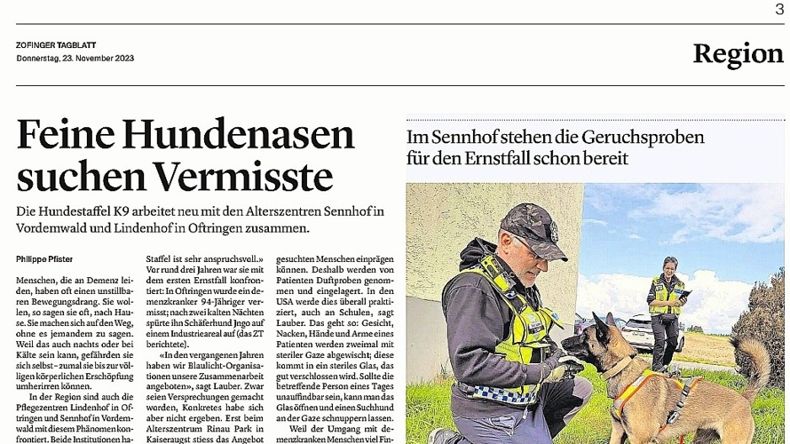 Verein Rettungshundestaffel für vermisste Personen