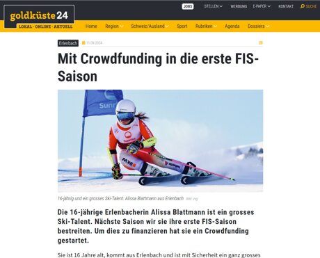 Mit Crowdfunding in die erste FIS-Saison