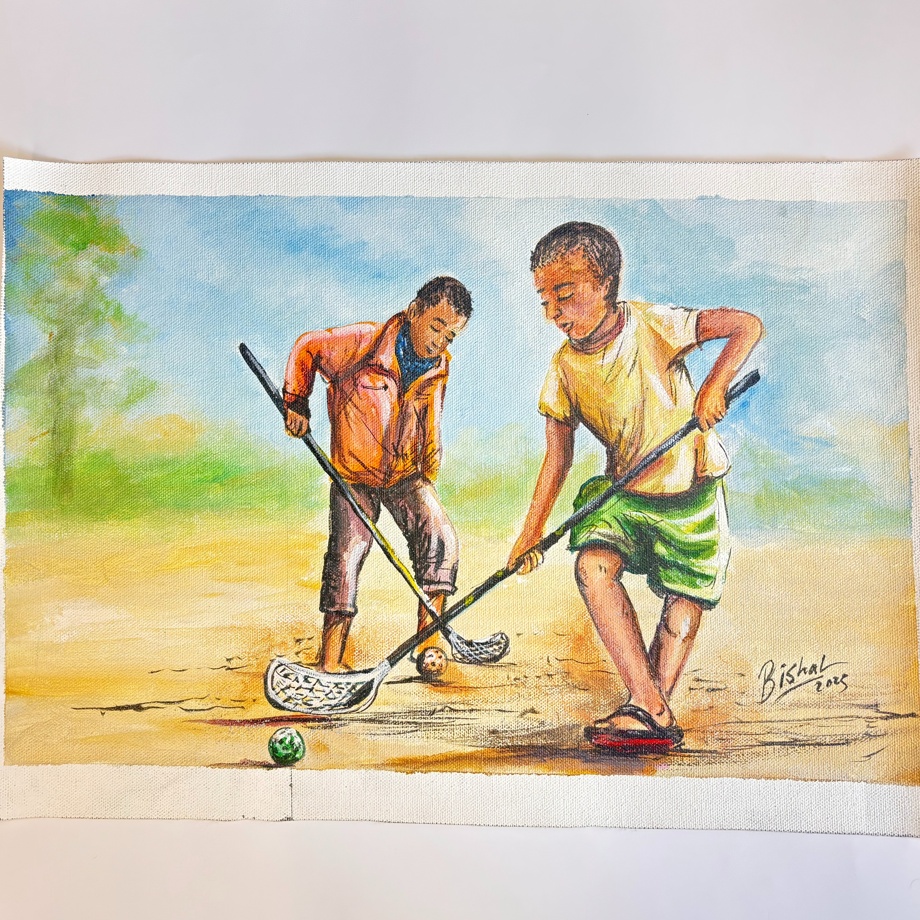 Selbstgemaltes Bild von Bishal aus Nepal
