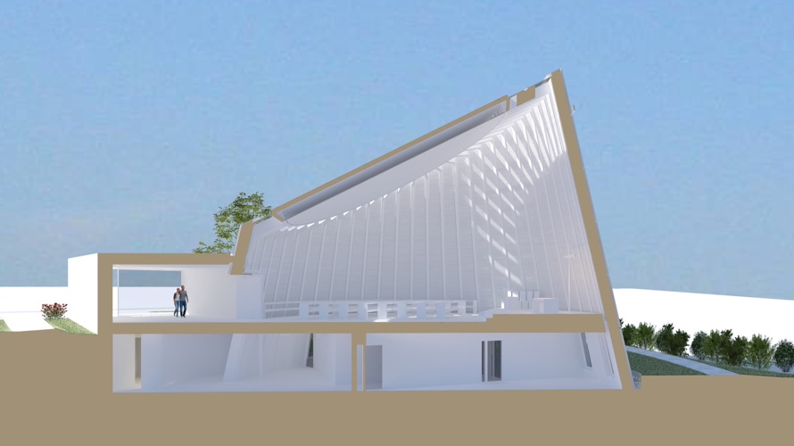Panneaux solaires nouvelle église catholique à Gland