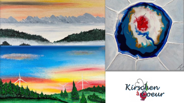 Réalisation de tableaux avec diverses techniques en acryle