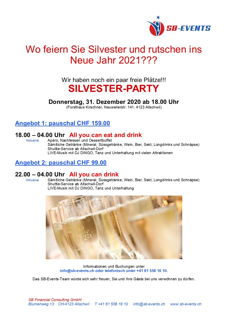 SILVESTER-Diner und PARTY am Winterzauber 2020