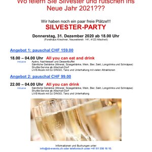 SILVESTER-Diner und PARTY am Winterzauber 2020