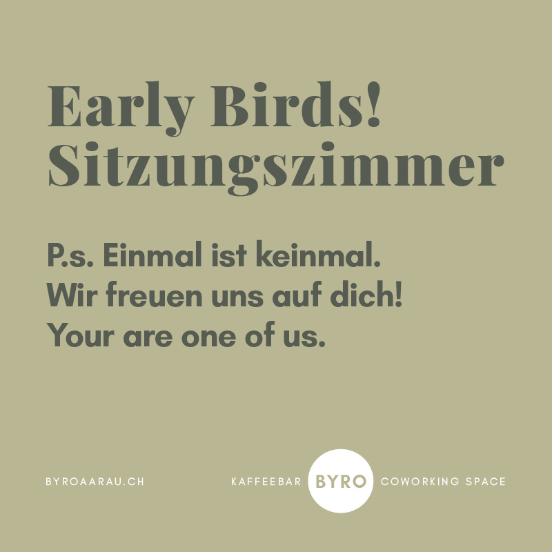 EARLYBIRDS: SITZUNGSZIMMER