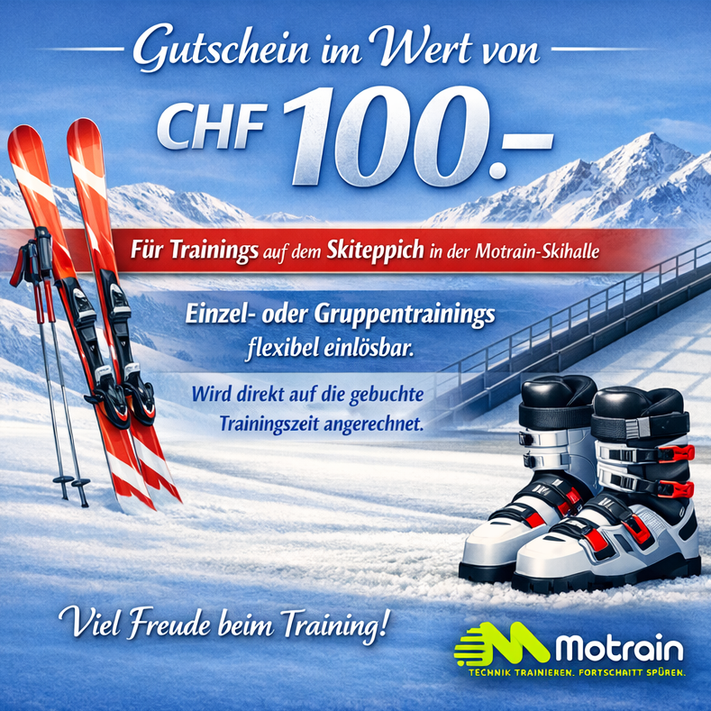Gutschein CHF 100 – Skiteppich‑Training