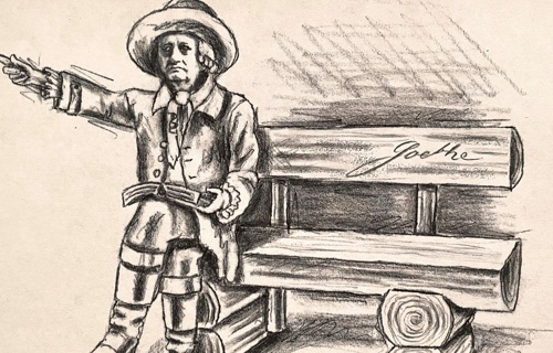 Goethe-Skulptur vor Tourismuseum