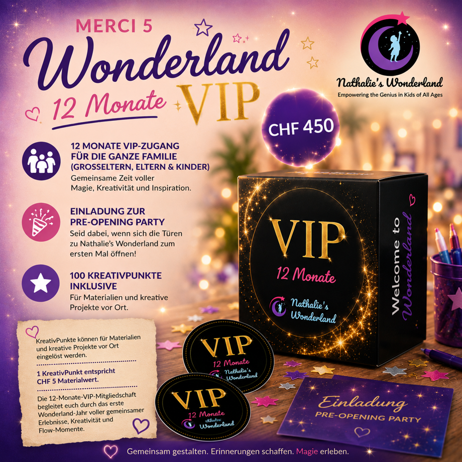Wonderland VIP – 12 Monate – CHF 450