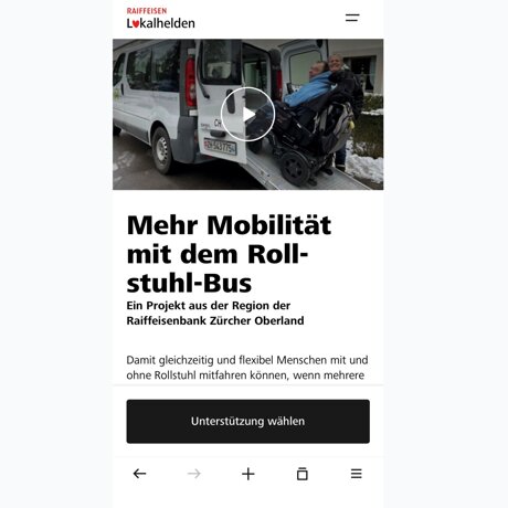 Das Projekt "Rollstuhl-Bus" ist freigeschaltet