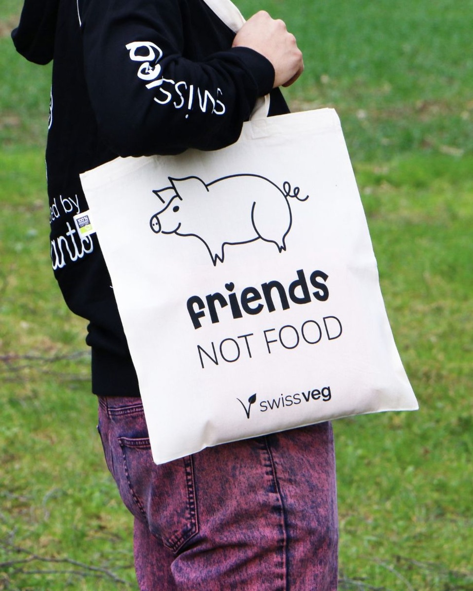 Stofftasche von Swissveg mit Infomaterial