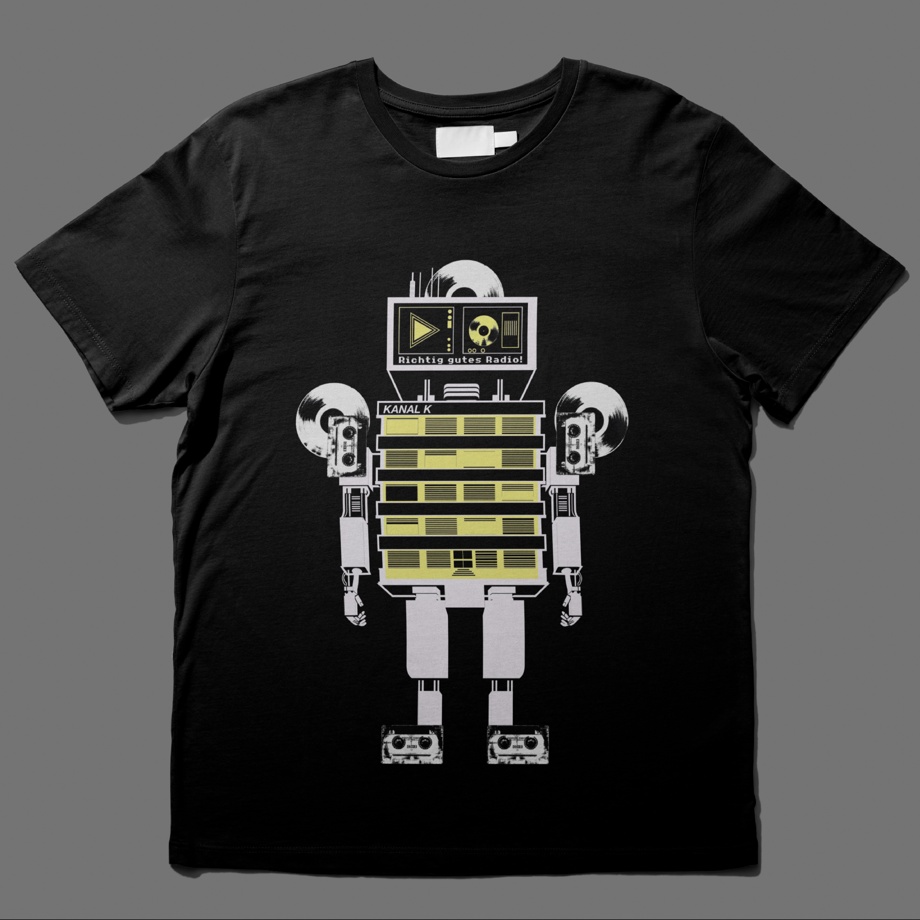 T-Shirt: Roboter (schwarz)