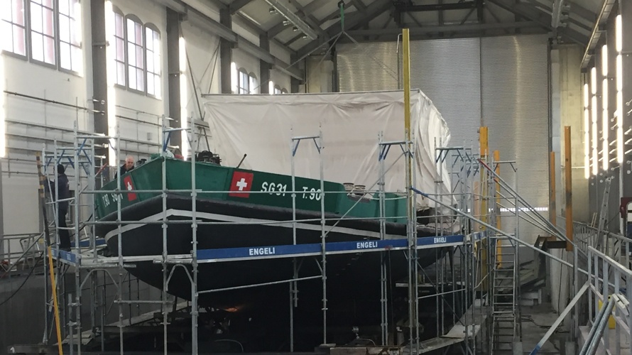 Instandstellung historisches Kiesschiff auf dem Bodensee