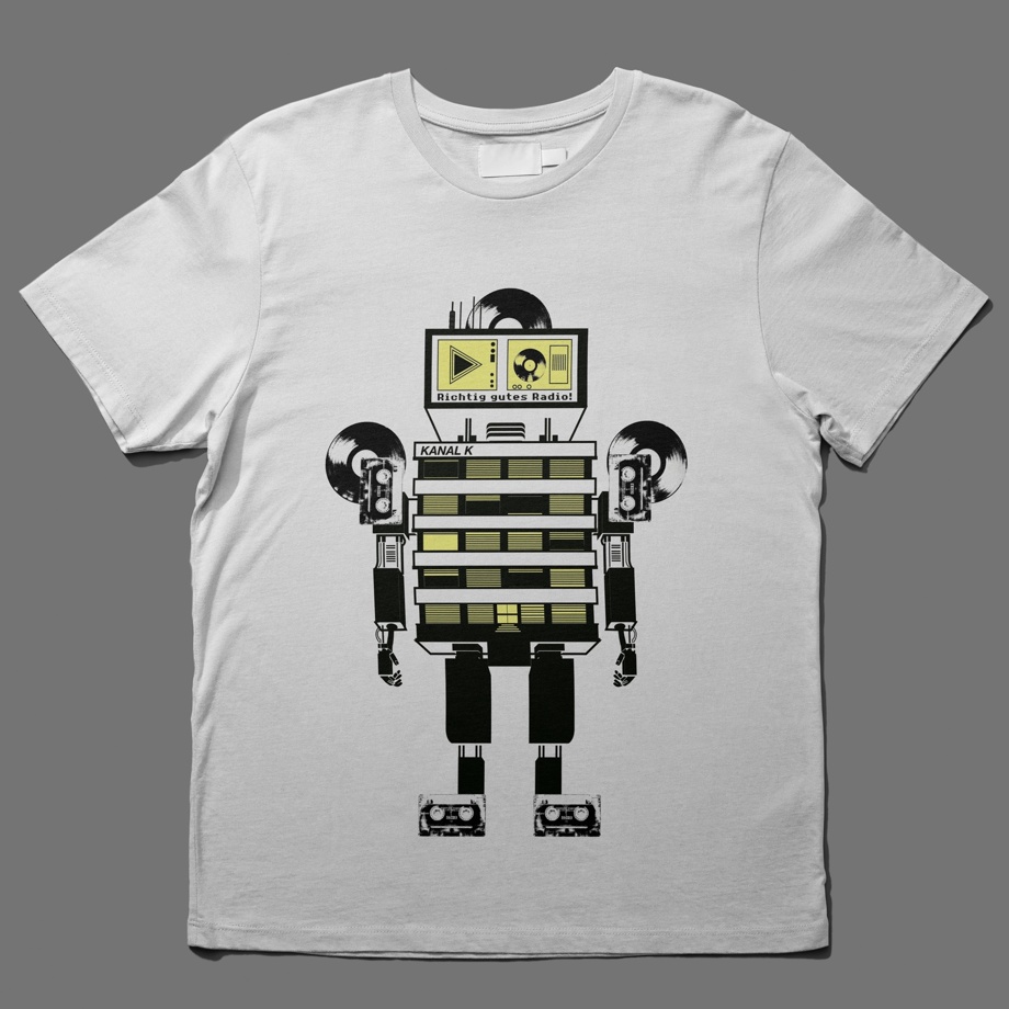 T-Shirt: Roboter (weiss)