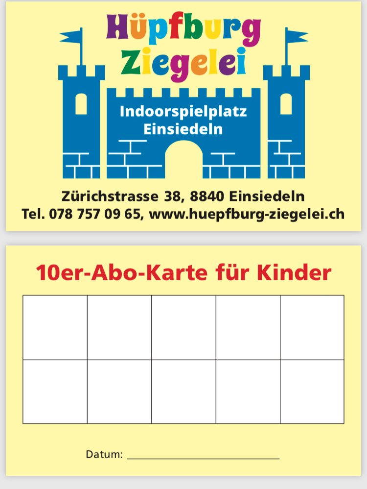 10 er Abo Eintrittskarte für Kinder