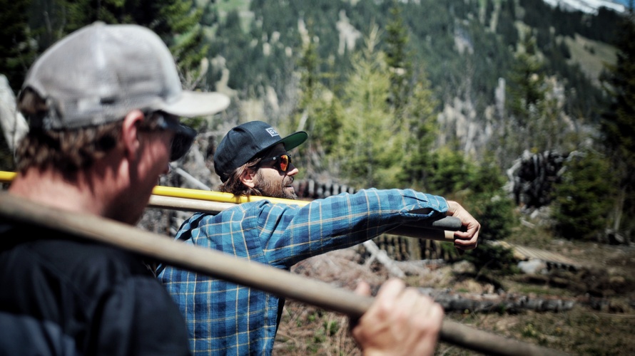 Ausbau Freeridetrail Kandersteg um 800 Meter bis nach Kandersteg.