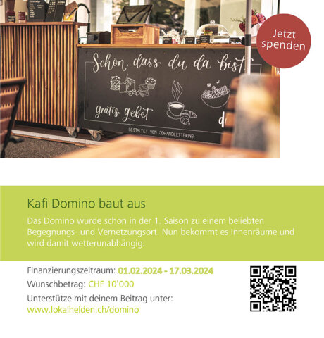 Fan werden - NEUES Crowdfunding &quot;Kafi Domino baut aus&quot;