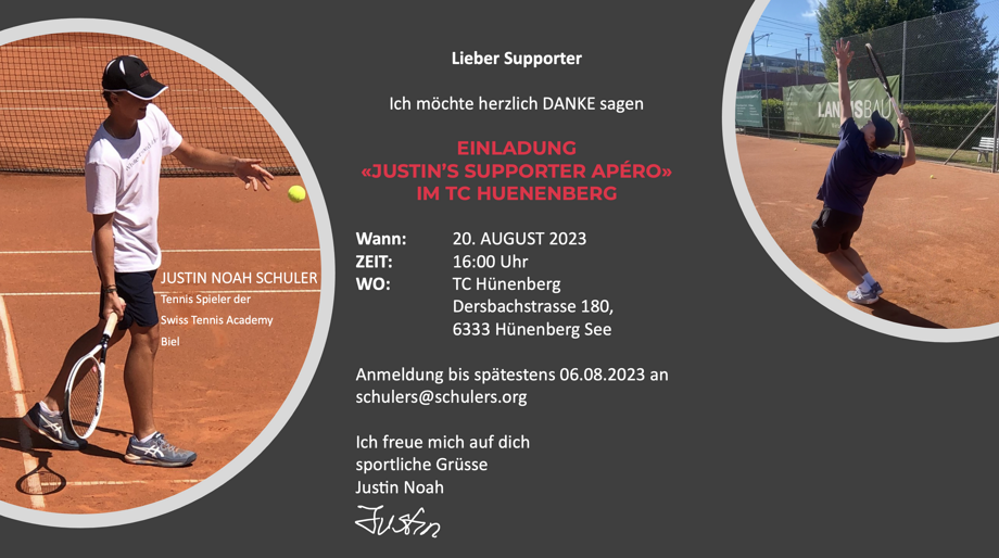 JUSTIN’S SUPPORTER APÉRO