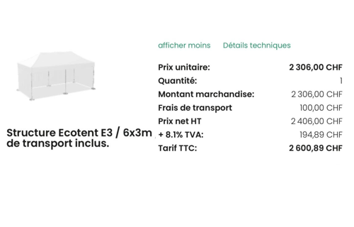 Achat d'une tonnelle