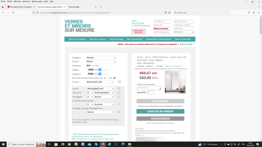 Miroir mural (1 pce)