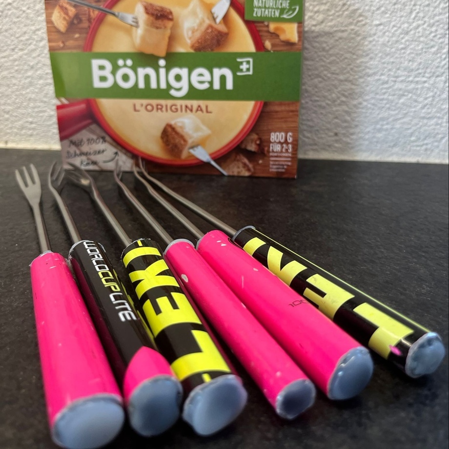 Fonduegabeln aus meinen alten Skistöcken
